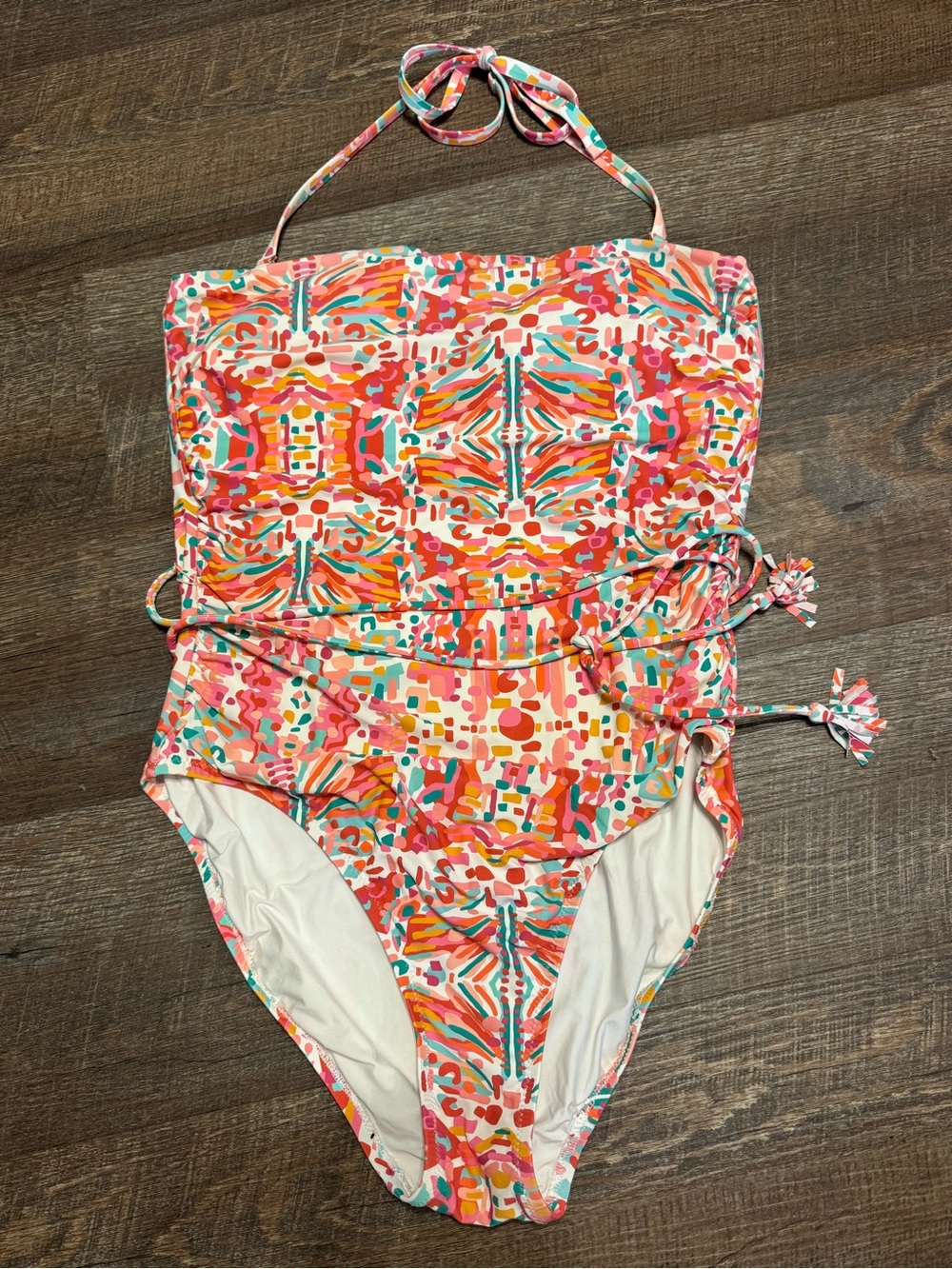 Helen Jon Tassel Belt Bandeau One-Piece | Jungle De Rio Sz L - Picture 4 of 15